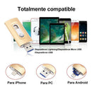 🎁ÚLTIMO DÍA 49% OFF⚡Unidad Flash 3 en 1, Almacenamiento de Memoria USB 3.0 Portátil de Alta Velocidad 128GB