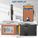 💼🔒 Cartera delgada de aluminio para hombre con bloqueo RFID – Tarjetero desplegable con clip para billetes y doble ventana para identificación