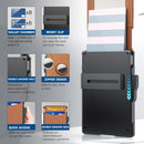 💼🔒 Cartera delgada de aluminio para hombre con bloqueo RFID – Tarjetero desplegable con clip para billetes y doble ventana para identificación