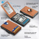💼🔒 Cartera delgada de aluminio para hombre con bloqueo RFID – Tarjetero desplegable con clip para billetes y doble ventana para identificación
