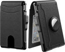 💼🔒 Cartera delgada de aluminio para hombre con bloqueo RFID – Tarjetero desplegable con clip para billetes y doble ventana para identificación